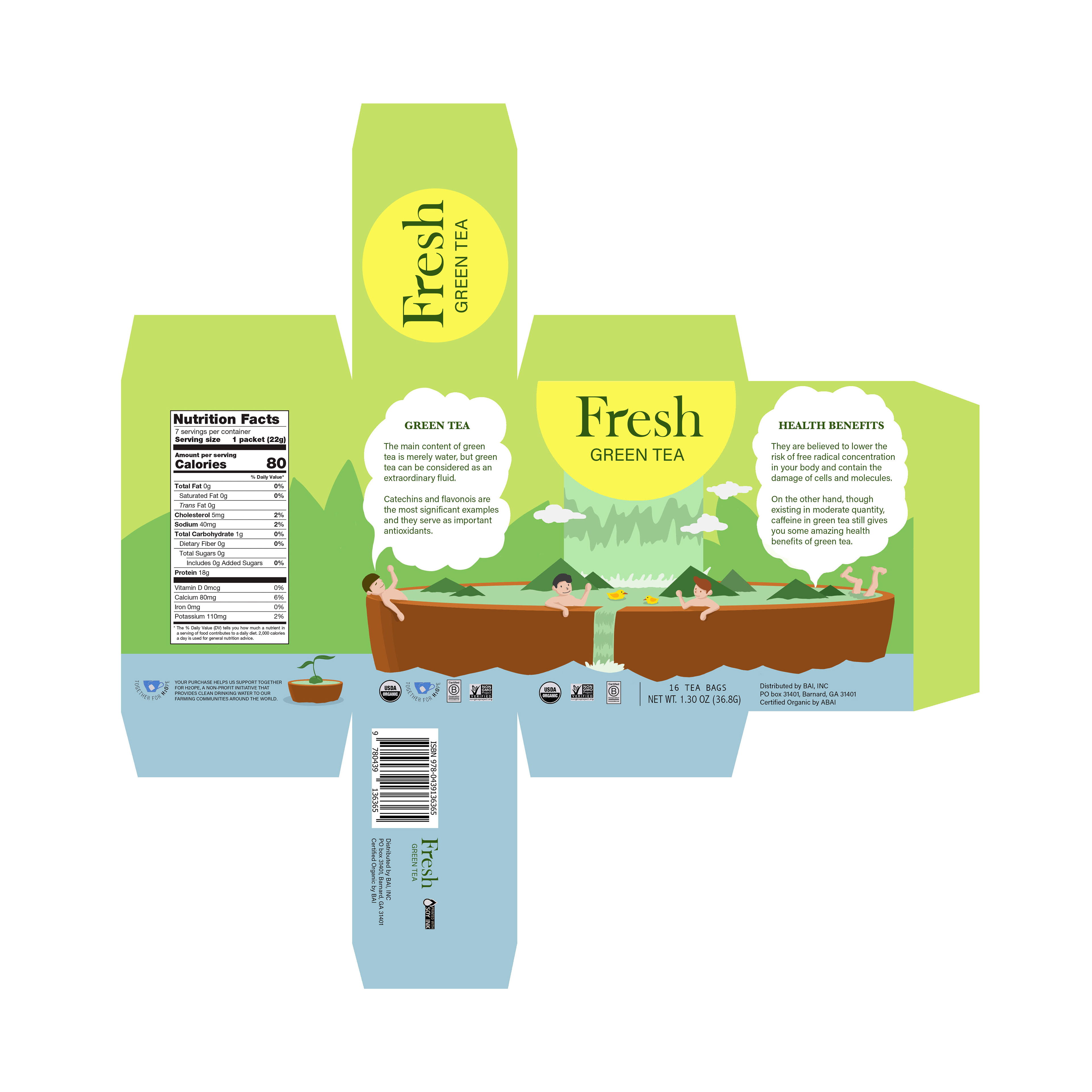 Fresh Green Tea package template