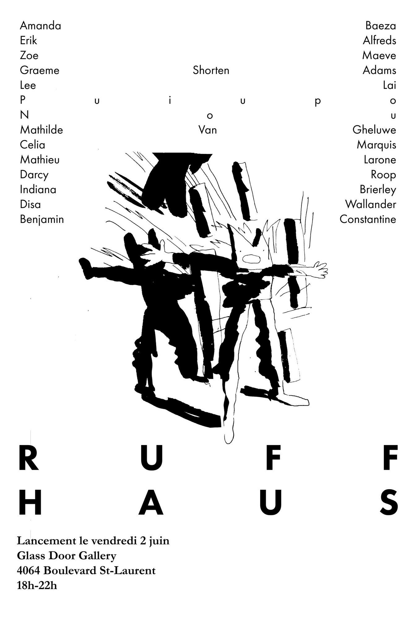 RUFF HAUS Book Launch 2017 Poster - Illustration by Mathieu Larone