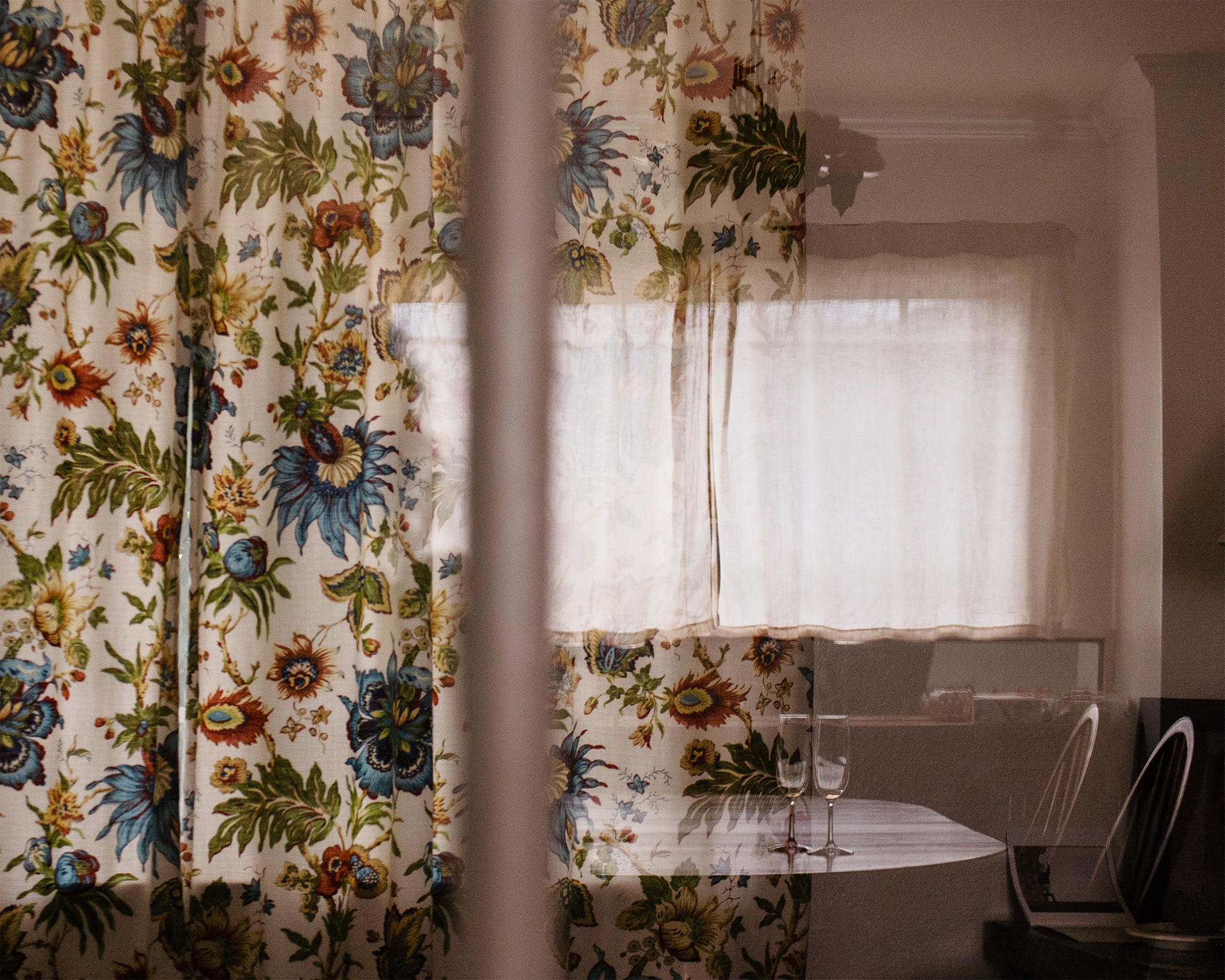 "About Last Night" was accepted in the annual student gallery show at Lightbox Photo Gallery in Astoria, Oregon in 2024. The photo is not a composite; it was taken in the reflection of a glass window set against the wall.