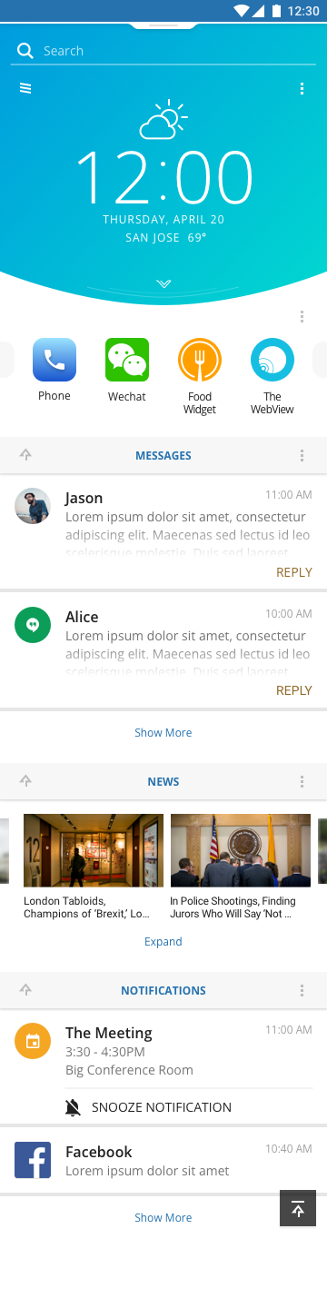 Launcher Default Header