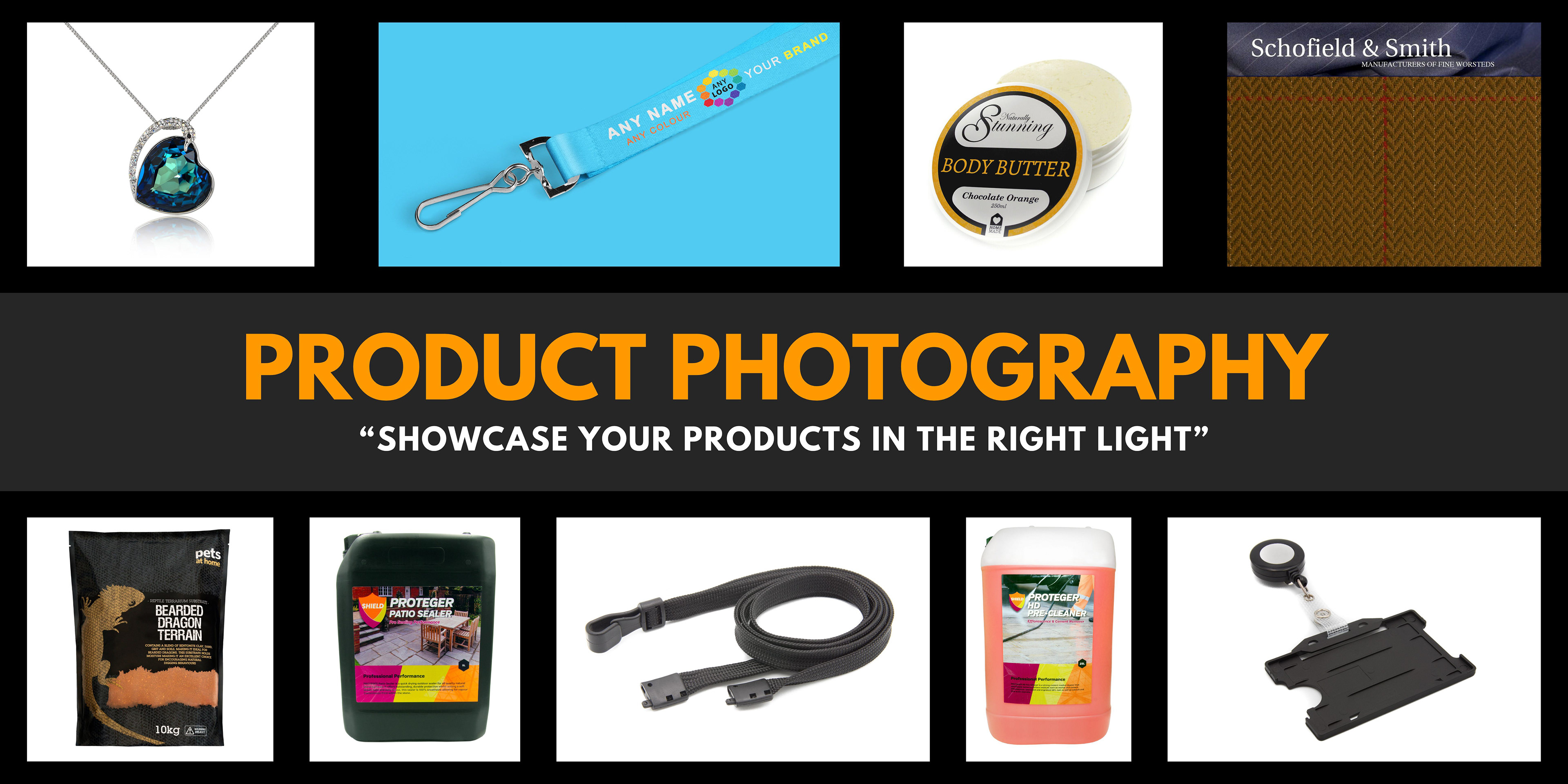 Banner image for Product Photography service website page.