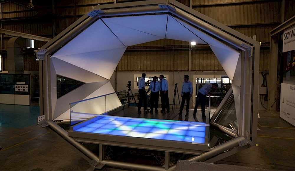 Animation on the floor of the Skywalk prototype. (Photo: StandardVision)