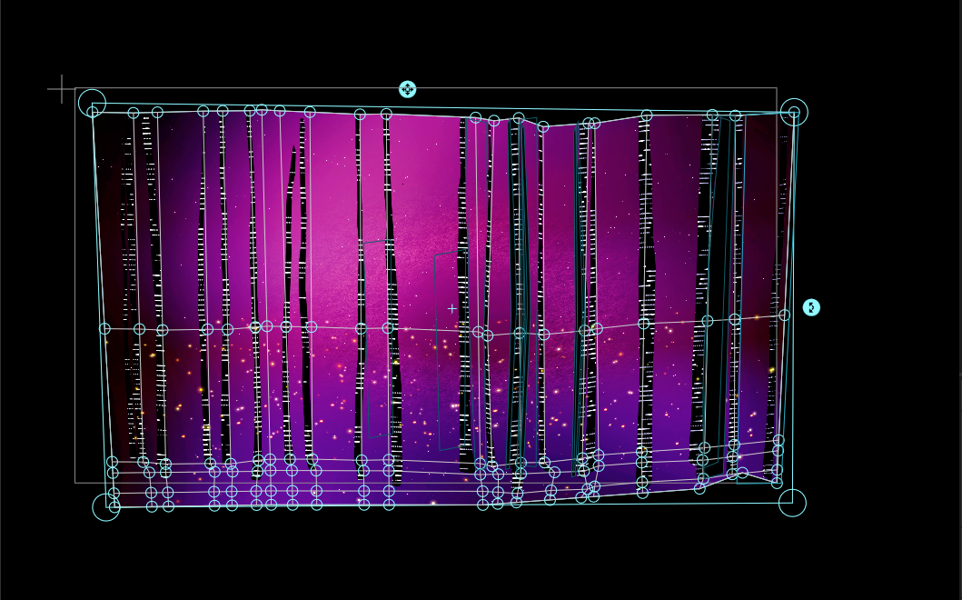 Content with mesh warping applied.