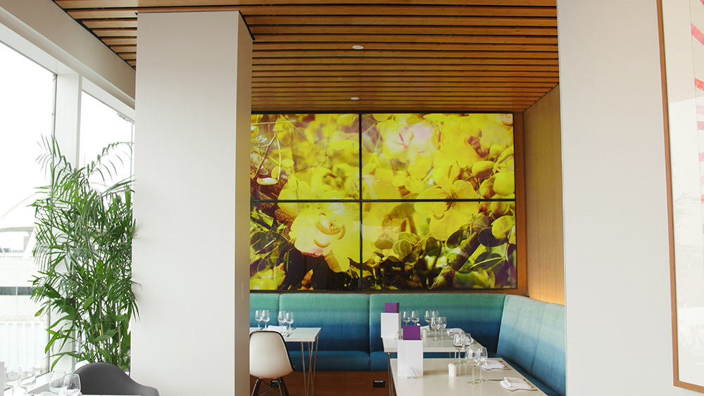 The media wall is situated in 'The Conversation' area (Photo: Christopher Brannan)