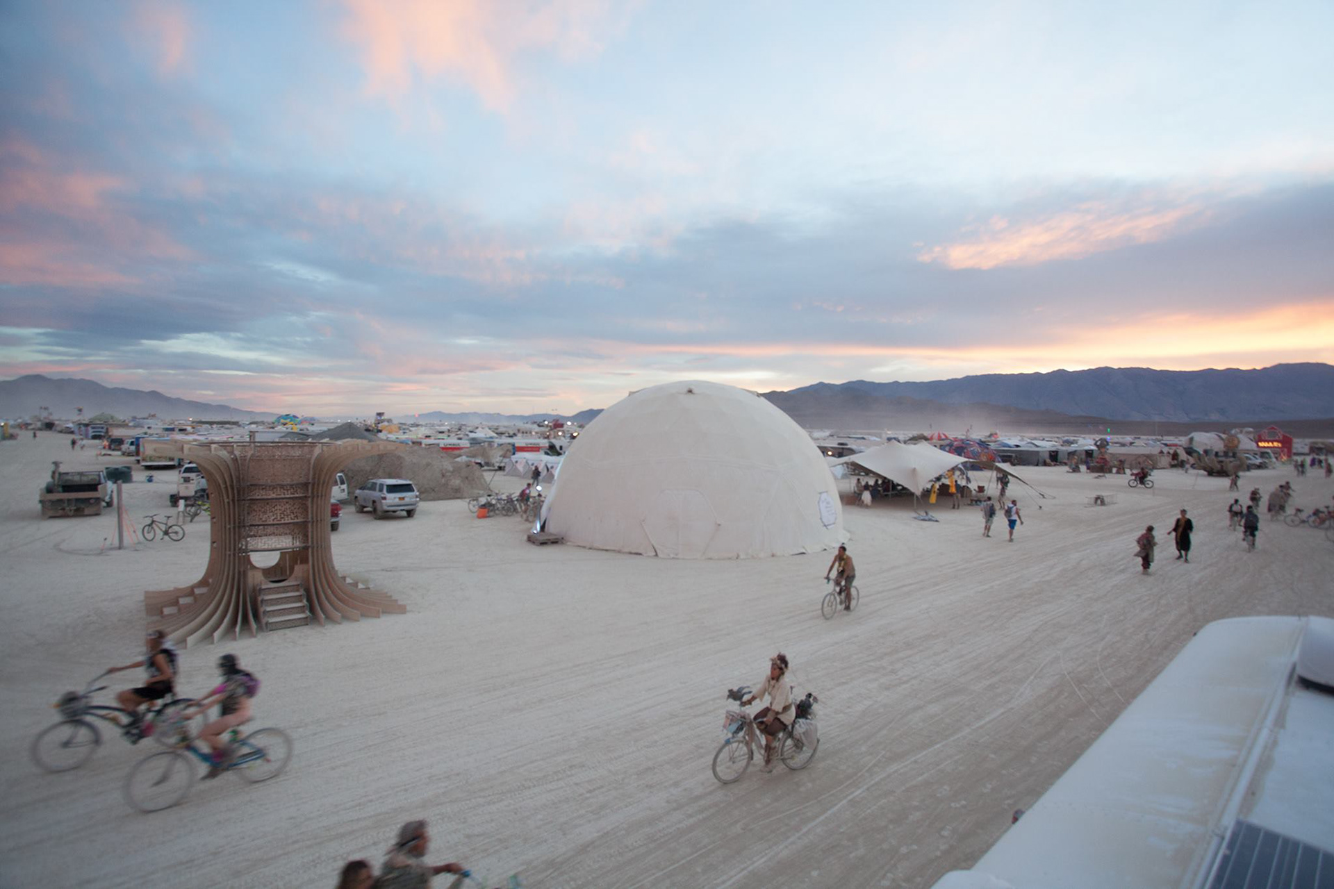 The film screened in the I.M.E dome at Burningman in 2016.