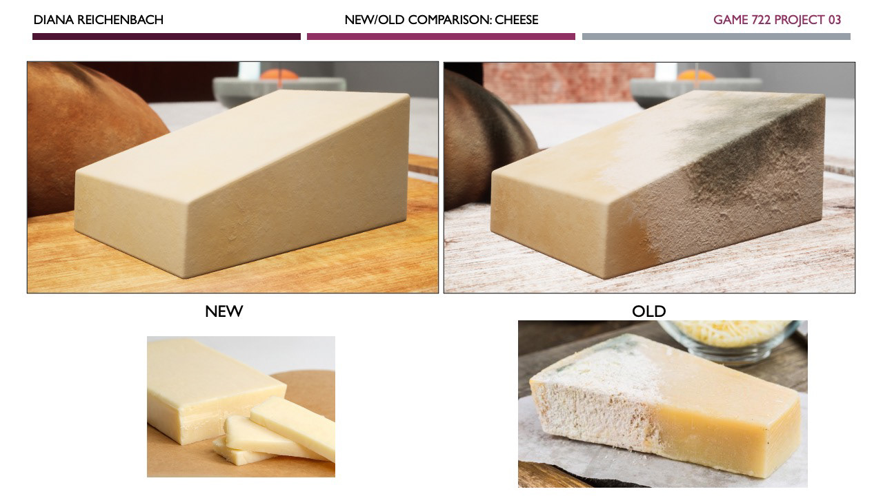 New/Old Cheese Texture Comparison