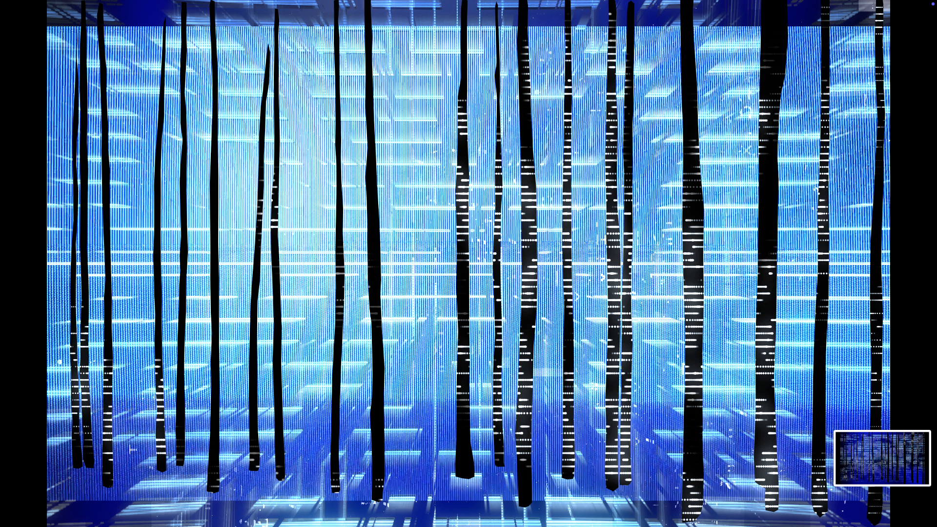 Raw export stills from the template created from the site light map, later projection-mapped on location.