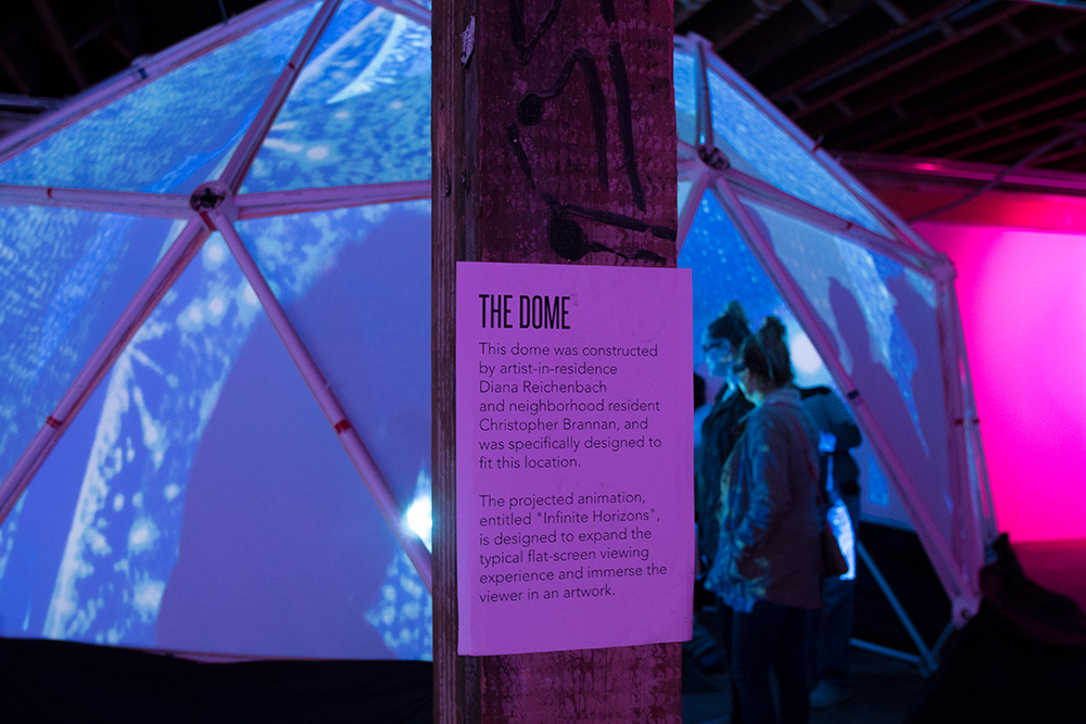 The fulldome film Infinite Horizons, by Diana Reichenbach, played inside the dome. (Photo: Chris Brannan)