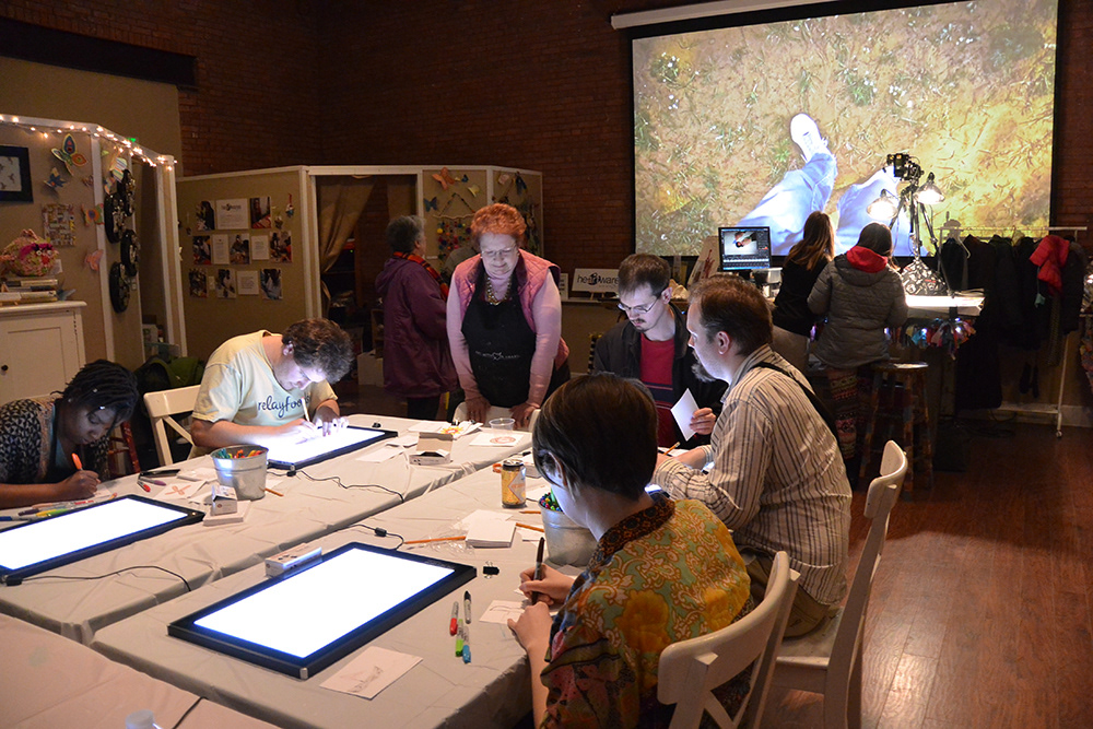 Flipbook station at the workshop a few weeks before the festival (Photo: Christina Ralls)