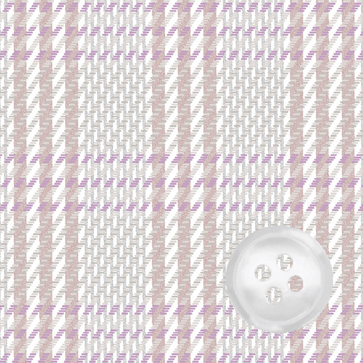 Lilac 4/4 Twill Cotton Cashmere Melange Large Check with Stone Shiny Button
