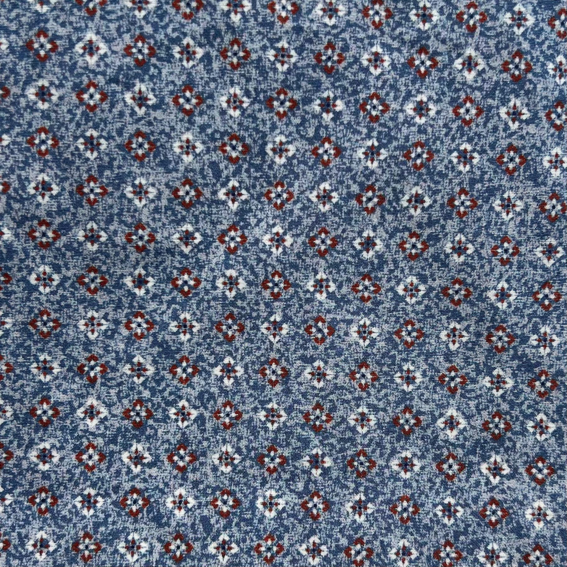 Textured Denim Neat Poplin Cotton Print