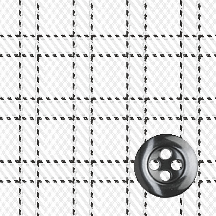 White & Charcoal Large Dobby Twill Windowpane Check