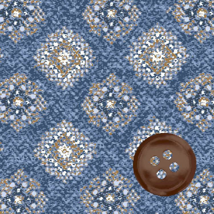 Blue & Chocolate Geometric Print Sport Shirt