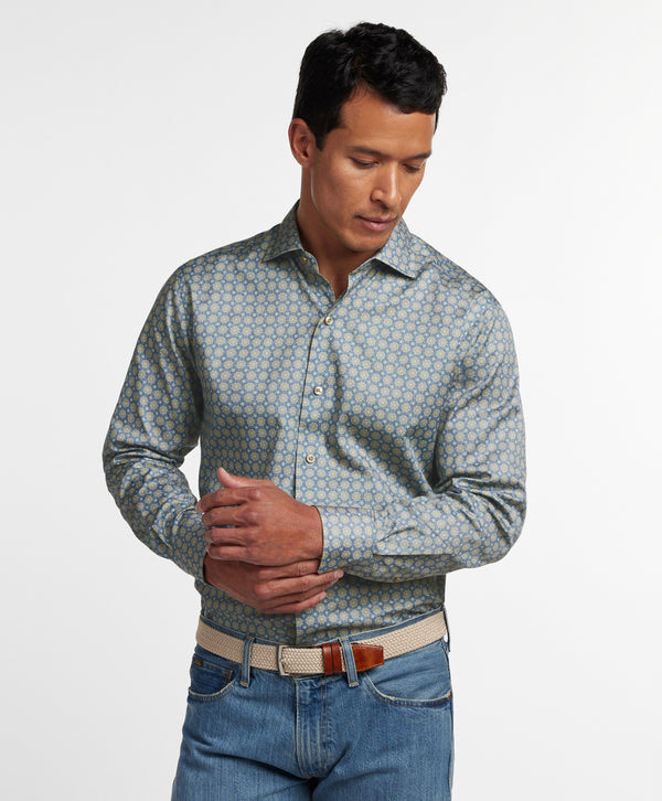 Multi Colored Geometric Print Sport Shirt