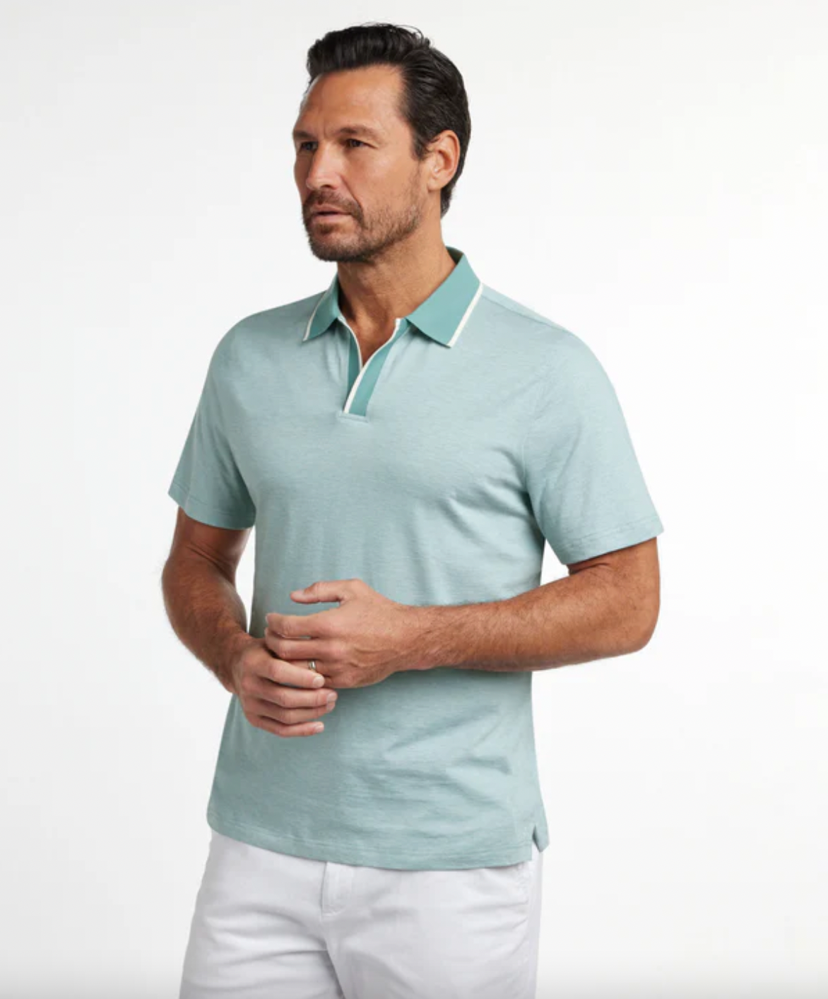 Beachglass Hemingway Polo - 90% Cotton 10% Silk