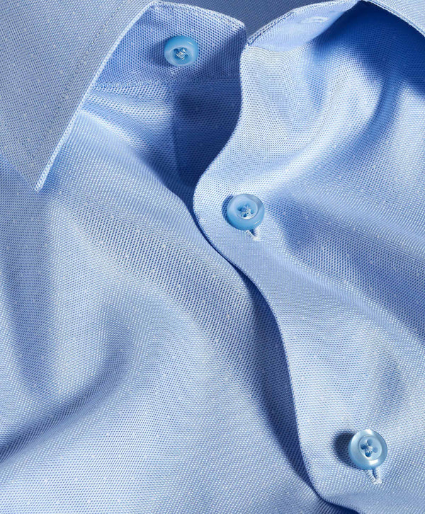 Sky Silk Blend Twill Micro Dot Dress Shirt