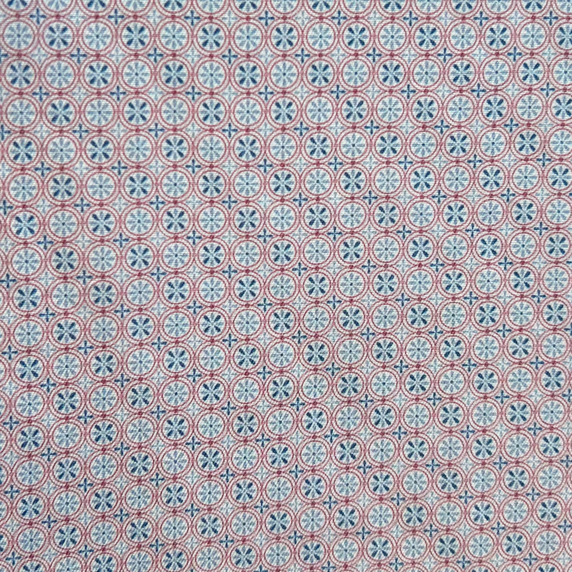 Pink & Blue Micro Geo Fine Twill Cotton Print