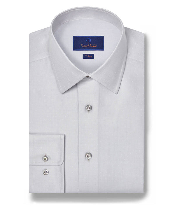 Pearl Silk Blend Twill Micro Dot Dress Shirt