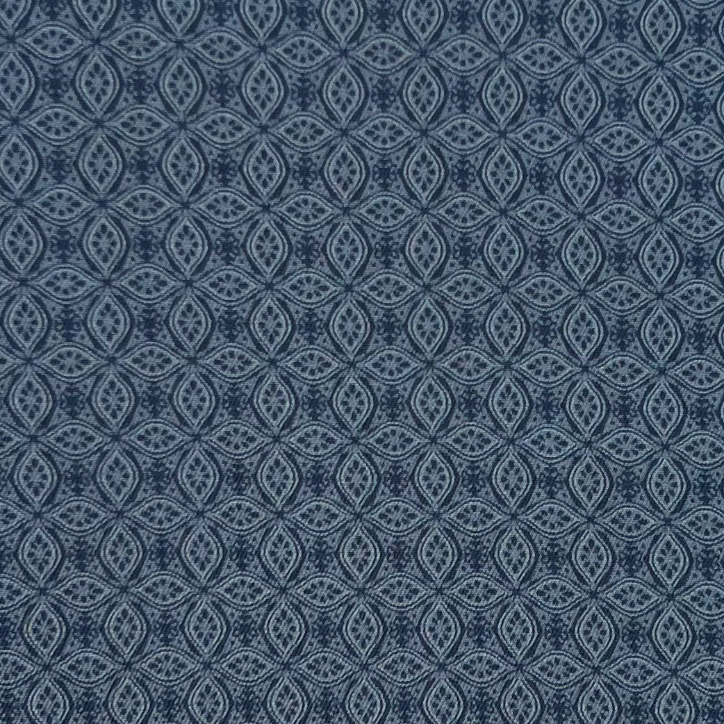 Denim Geometric Fine Twill Cotton Print
