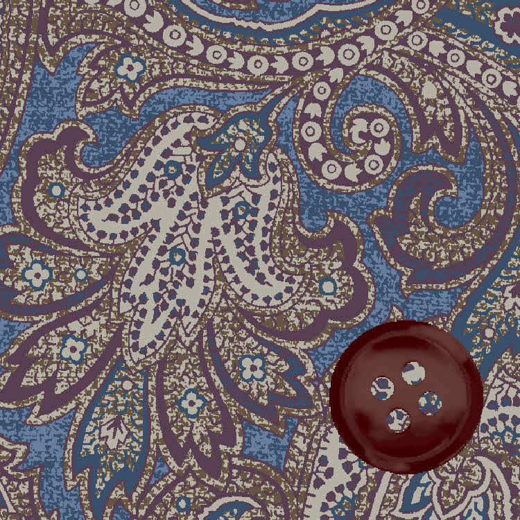 Blue & Merlot Paisley Print Sport Shirt