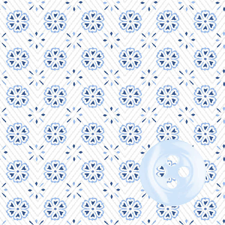 White & Blue Neat Print Dress Shirt