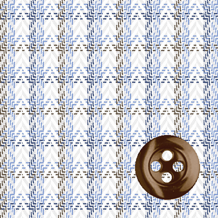 Blue & Chocolate Herringbone Dobby Check