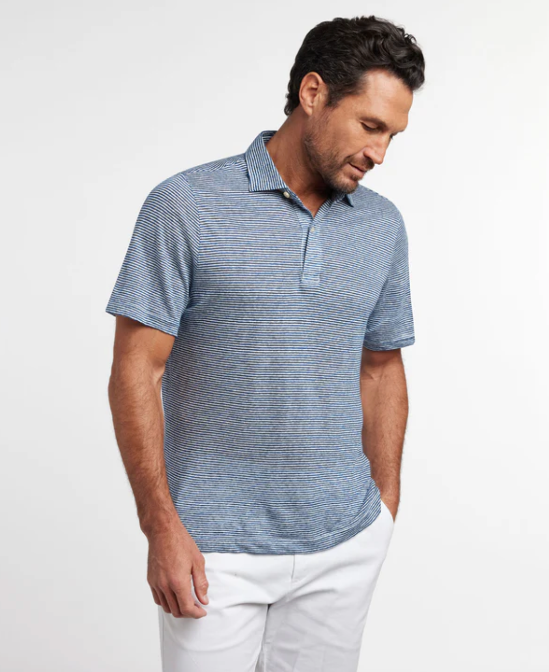 Estate Blue Weekender Polo - 100% Linen