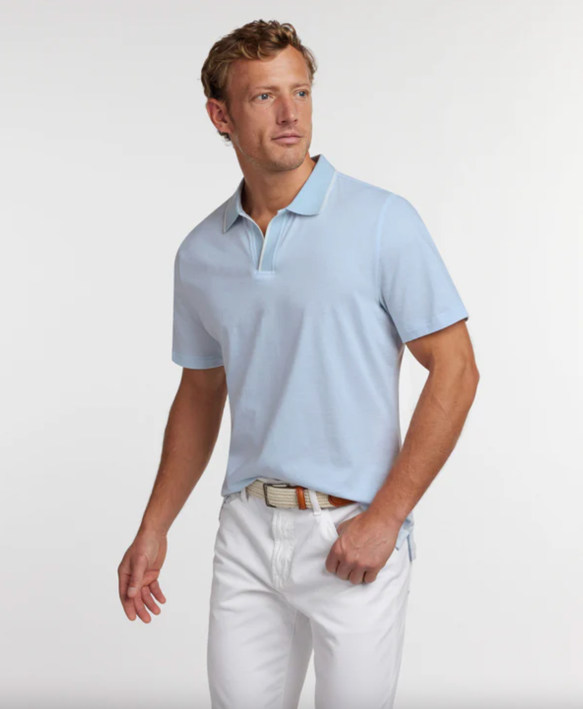 Sky Hemingway Polo - 90% Cotton 10% Silk