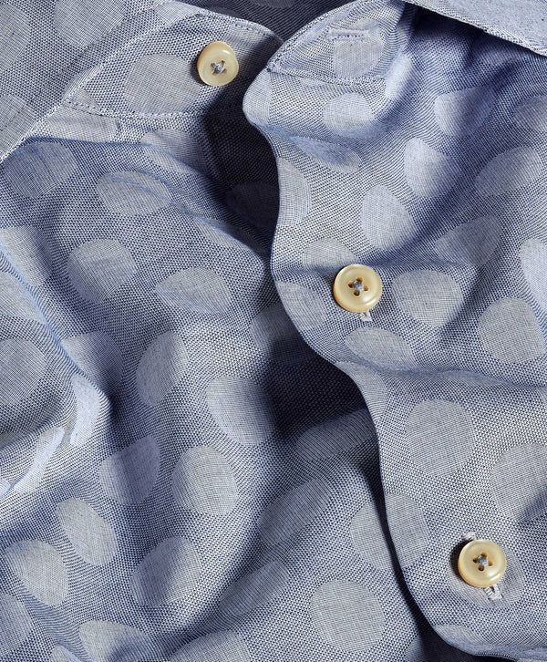 Navy Jacquard Dot Sport Shirt