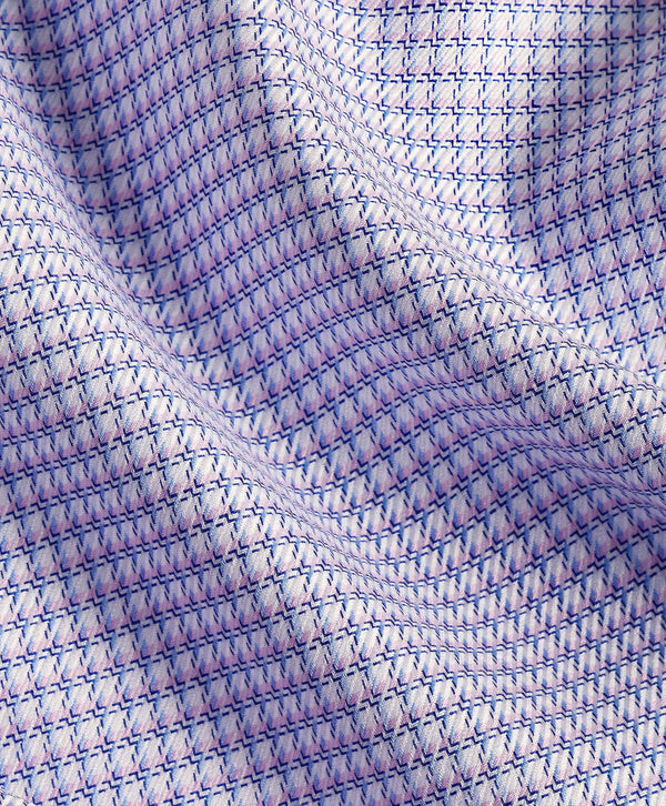 Pink Twill Micro Check Dress Shirt