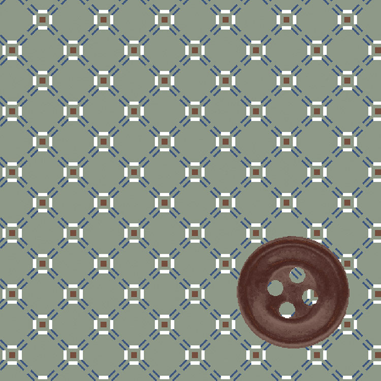 Sage Fine Twill Neat Print with Corozo Button