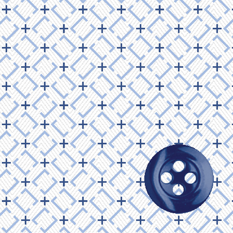 White & Blue Neat Geo Herringbone Print