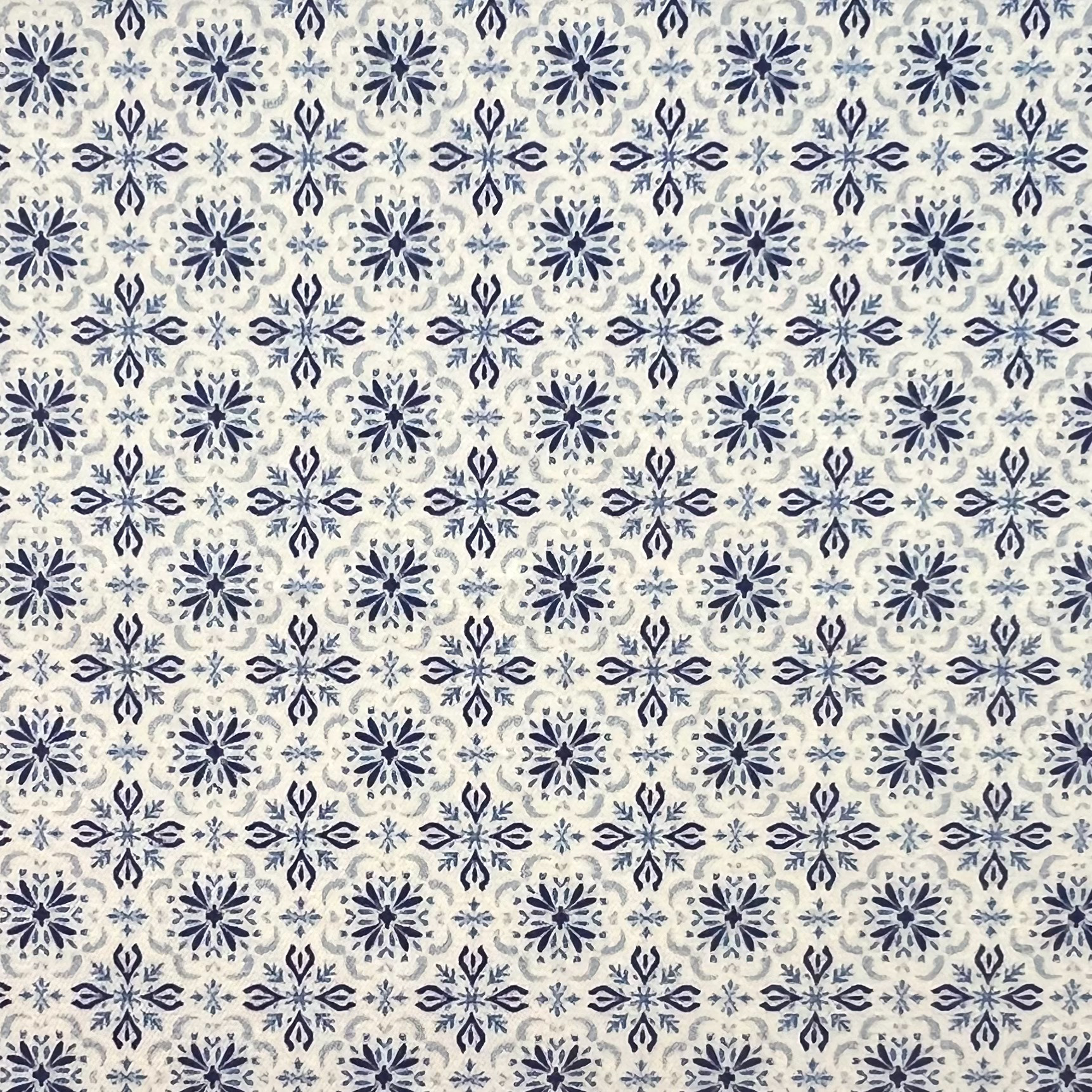 Blue Geometric Sateen Cotton Print