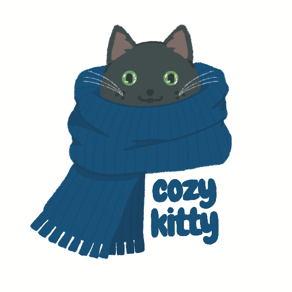 Digital Design of Cozy Kitty Sticker