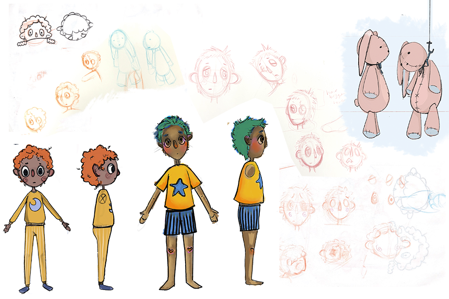 Character design, headed up by partners, Lily and Vyomini.
