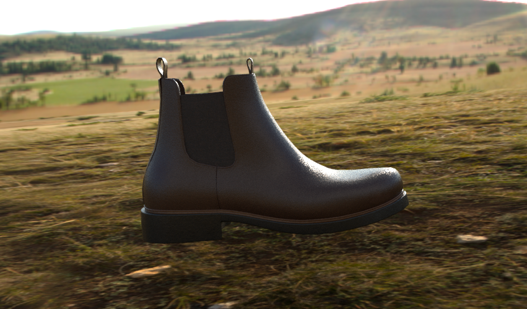 Leather Surfaced Urban Boot (3D Model NOT mine), 2024, Created in Adobe Substance 3D Painter