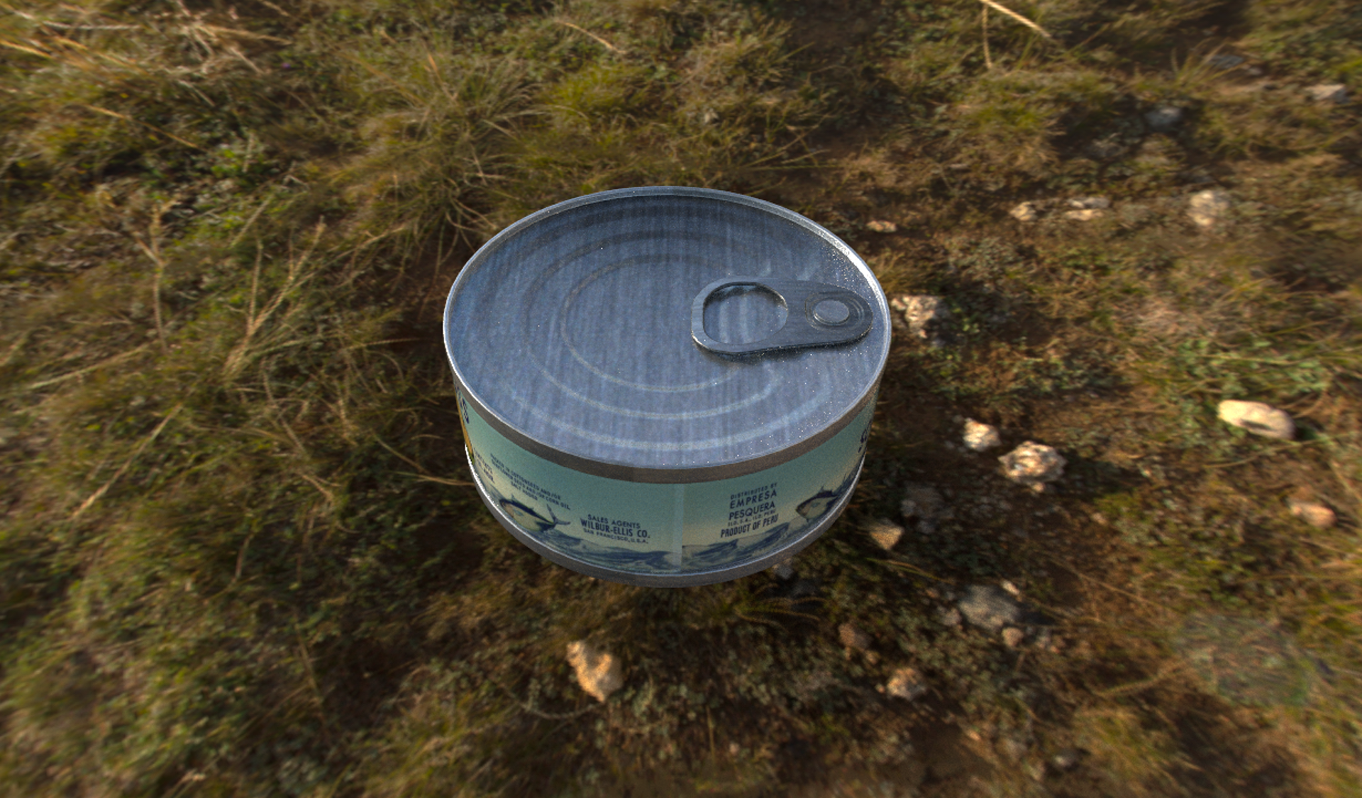 Surfaced Tuna Food Can (3D Model NOT mine), 2024, Created in Adobe Substance 3D Painter