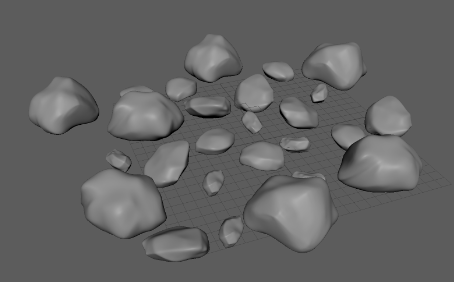 "The Hunt" Sculpted Rock Models, 2024, Created in Autodesk Maya