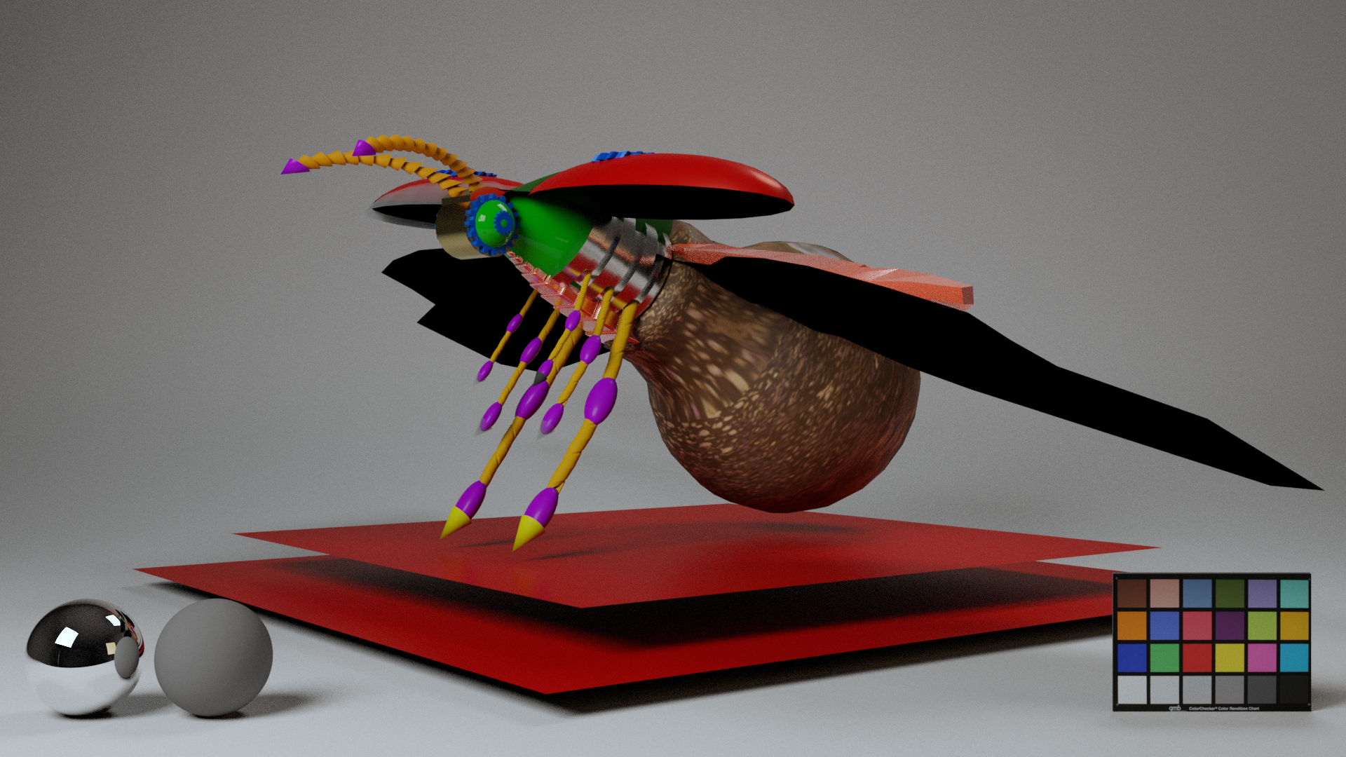 Surfacing Pass 03 of Steampunk Firefly, 2023, Created in Autodesk Maya, RenderMan