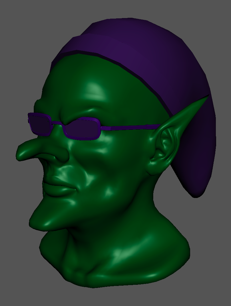 Model of a Green Goblin Head, 2019, Created in Autodesk Maya