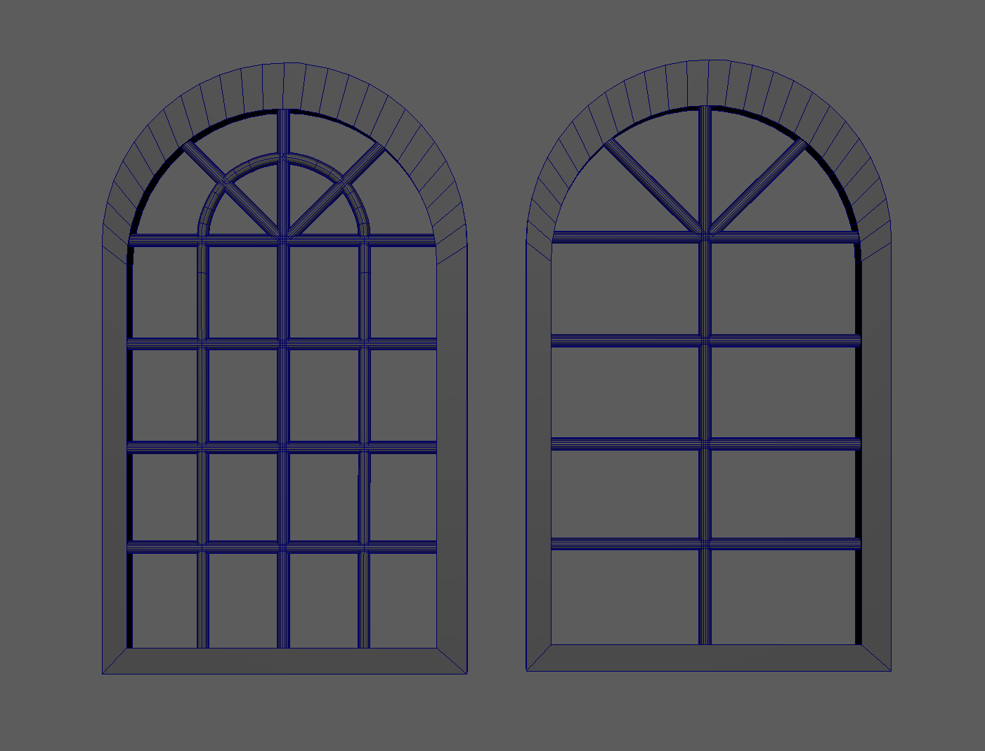 "Cultiva" Interactive Environment Wireframe Window Models, 2023, Created in Autodesk Maya