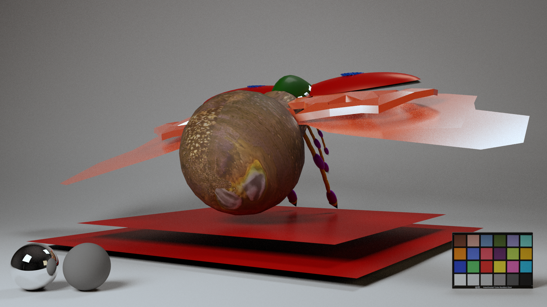 Surfacing Pass 03 of Steampunk Firefly, 2023, Created in Autodesk Maya, RenderMan