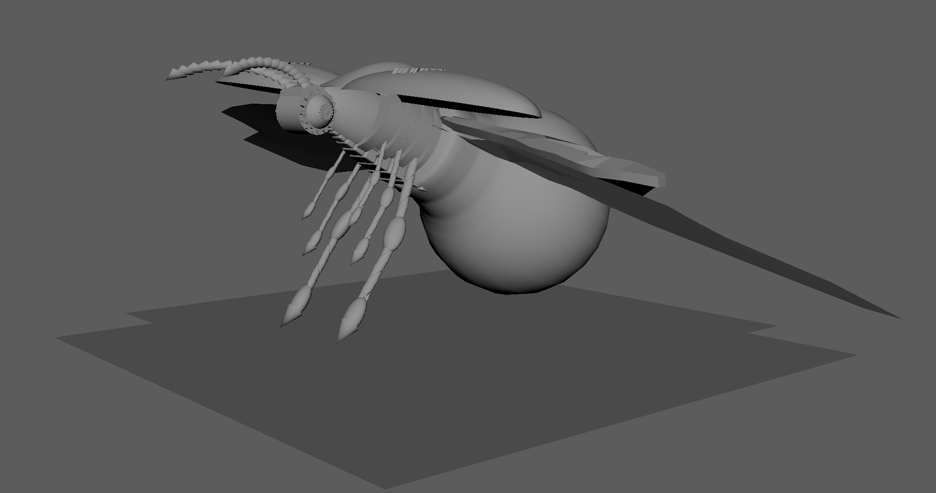 Shaded Model of a Steampunk Firefly, 2023, Created in Autodesk Maya