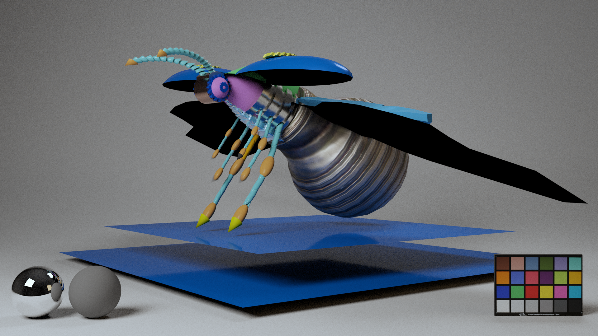 Surfacing Pass 04 of Steampunk Firefly, 2023, Created in Autodesk Maya, RenderMan