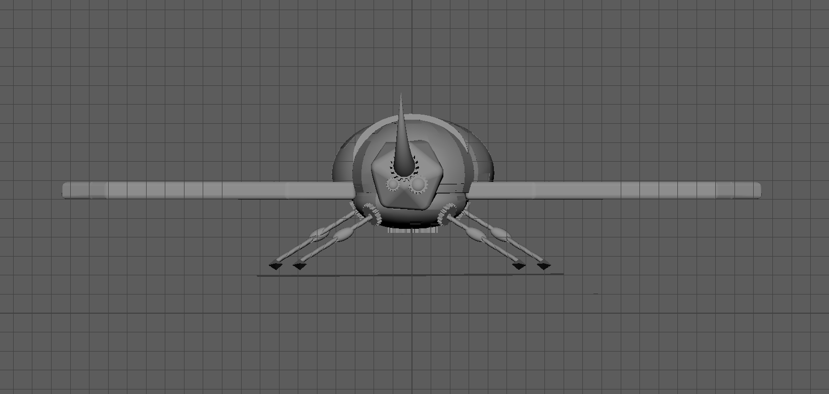 Shaded Model of Steampunk Rhinoceros Beetle, 2023, Created in Autodesk Maya