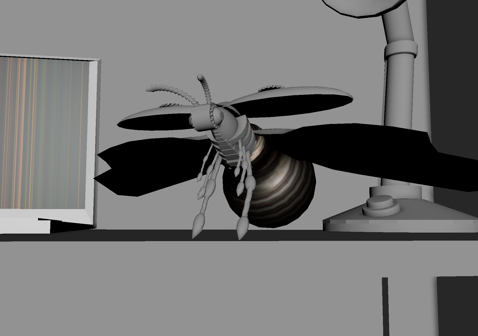 Layout View 02 of Steampunk Firefly, 2023, Created in Autodesk Maya