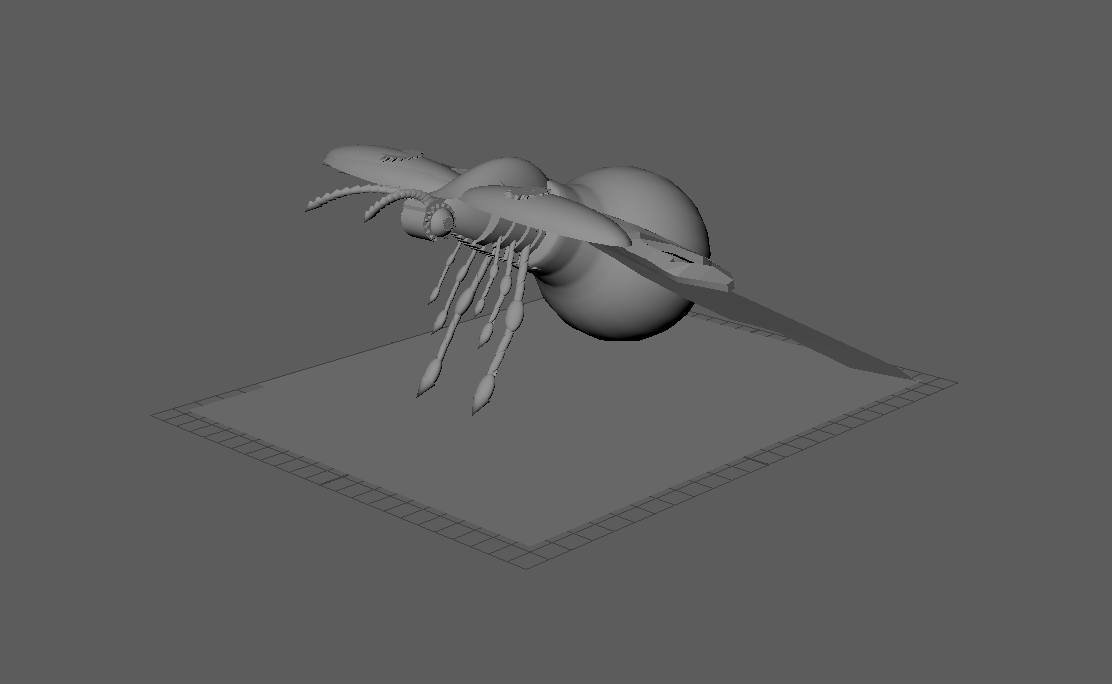 Shaded Model of a Steampunk Firefly, 2023, Created in Autodesk Maya