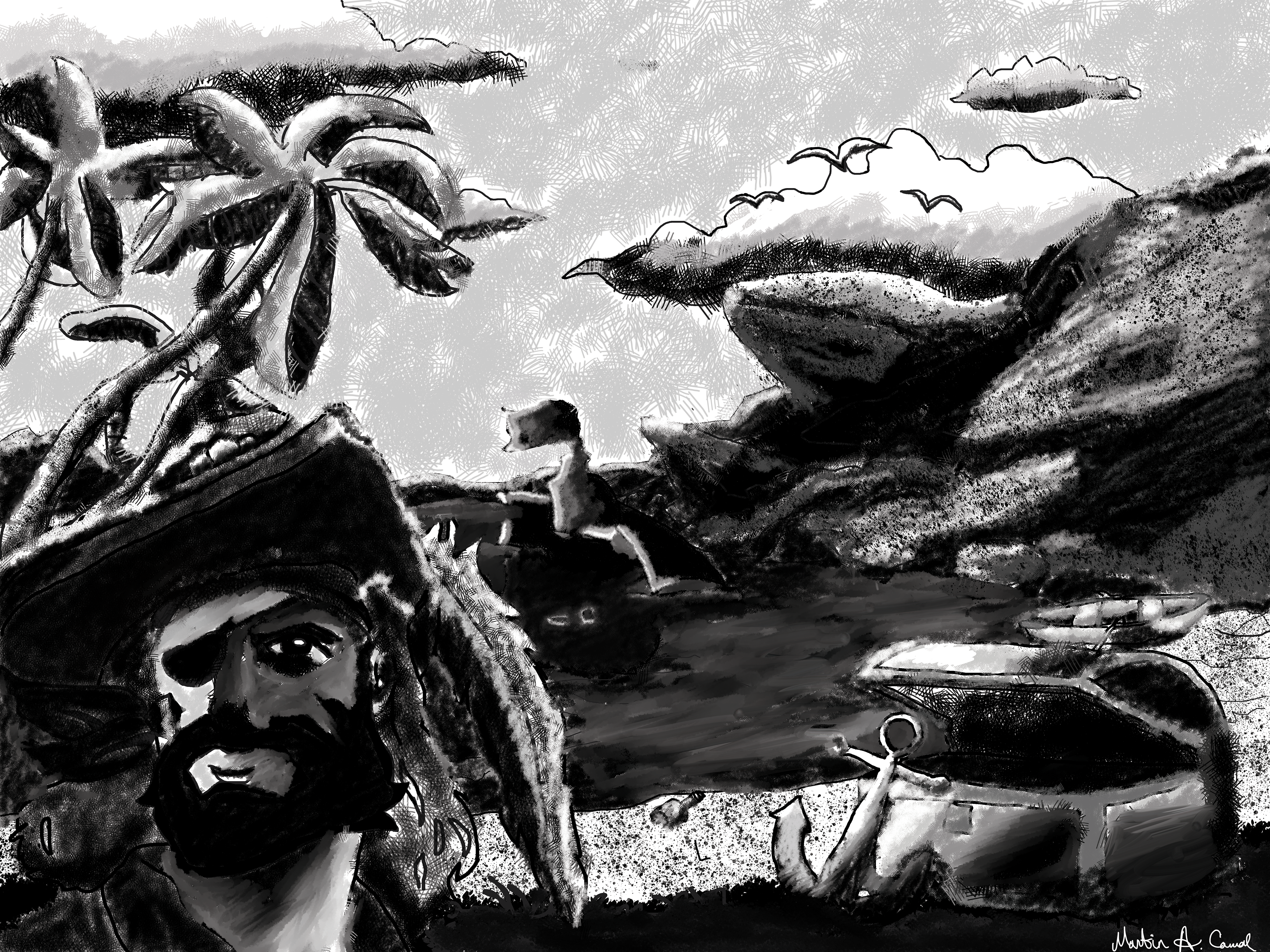 Imagined Subjects and Spaces Digital Project, 2022, Created in Adobe Photoshop, 24"x18" in.