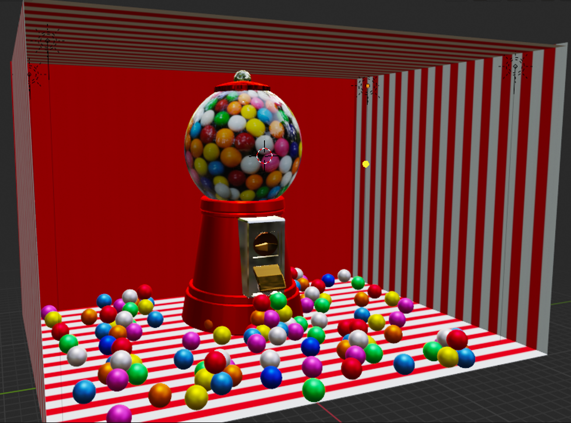 Model of Gumball Machine, 2021, Created in Blender