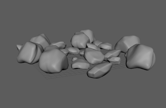 "The Hunt" Sculpted Rock Models, 2024, Created in Autodesk Maya